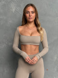 Serene Long Sleeve Crop - Latte
