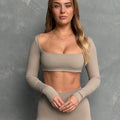 Serene Long Sleeve Crop - Latte